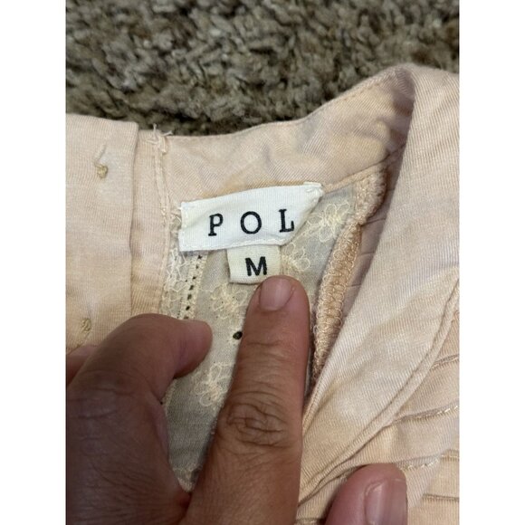 POL Sleeveless Blouse Top Pink Pleats Buttons Flowy Stretch Office Casual Boho M - Picture 3 of 8